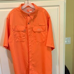 HABIT Men's Short Sleeve Button Shirt - Bright Orange